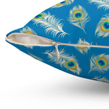 19PCF  Peacock Feather Pillow