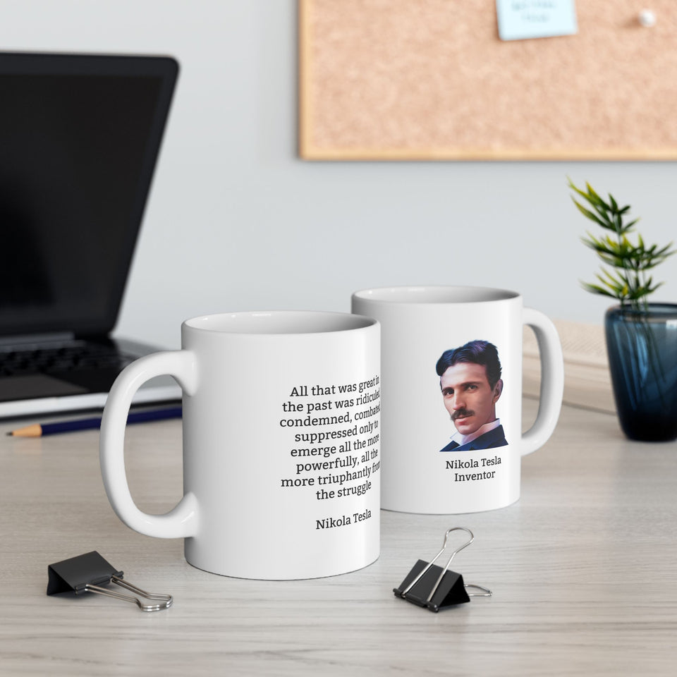 8NTQM  Nikola Tesla Historical Quote mug