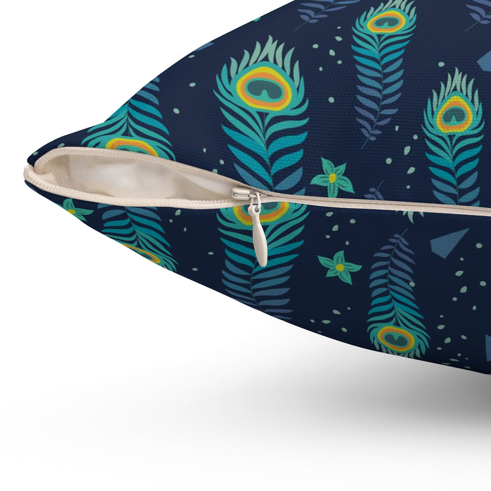 49PCF  Peacock Feather Pillow