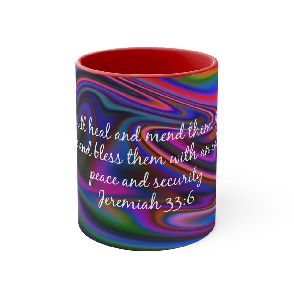 67CMSM  Colorful Marble Jeremiah 33:6 Mug