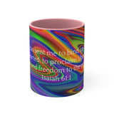 35CMSM  Colorful Marble Isaiah 61:1 Mug