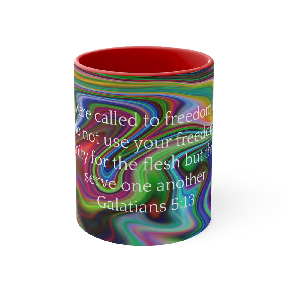28CMSM  Colorful Marble Galatians 5:13 Mug