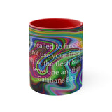 28CMSM  Colorful Marble Galatians 5:13 Mug