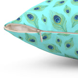 64PCF  Peacock Feather Pillow