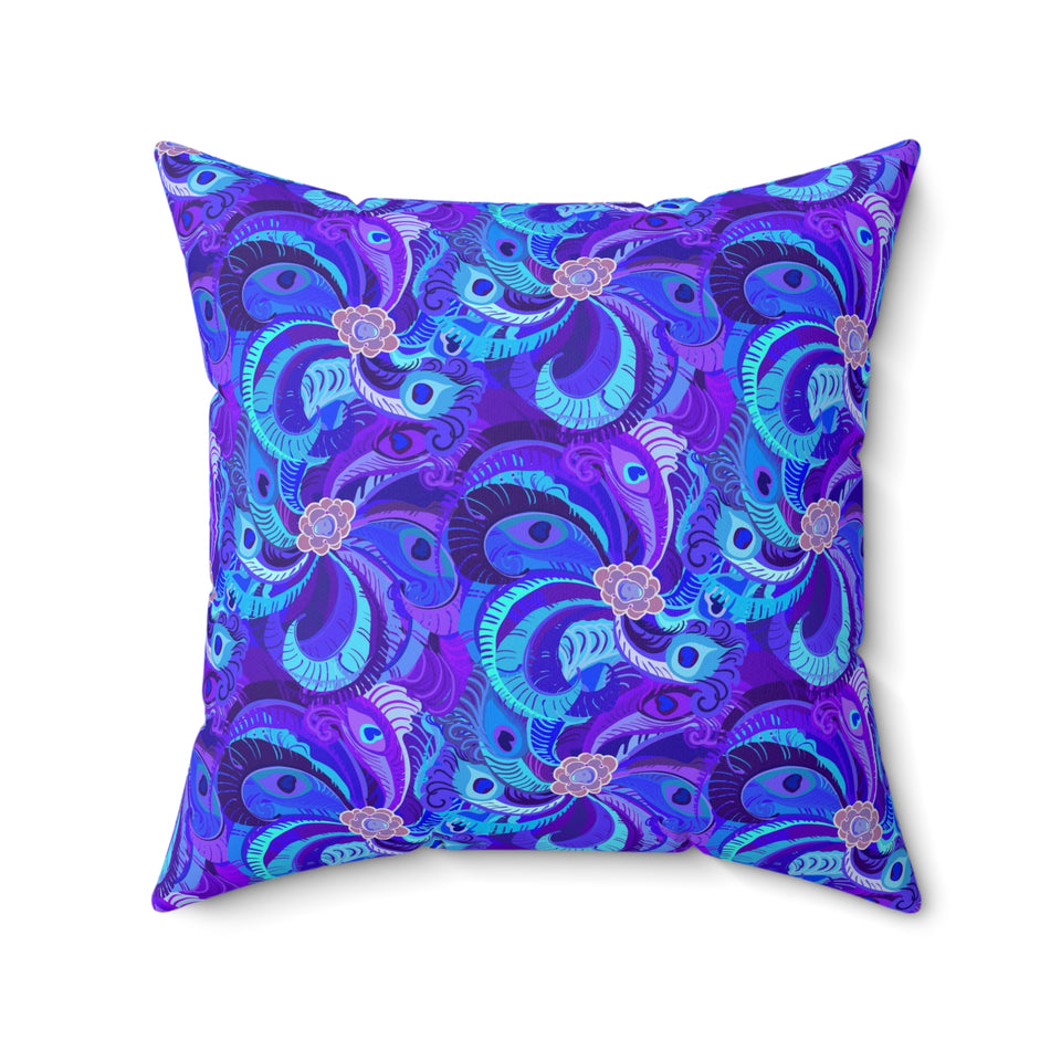 25PCF  Peacock Feather Pillow