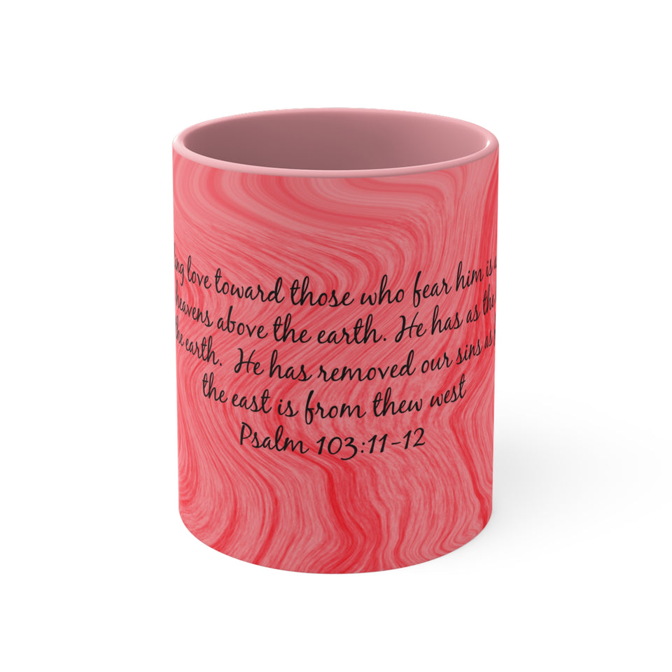6CMSM  Colorful Marble Psalms 103:11-12  Mug