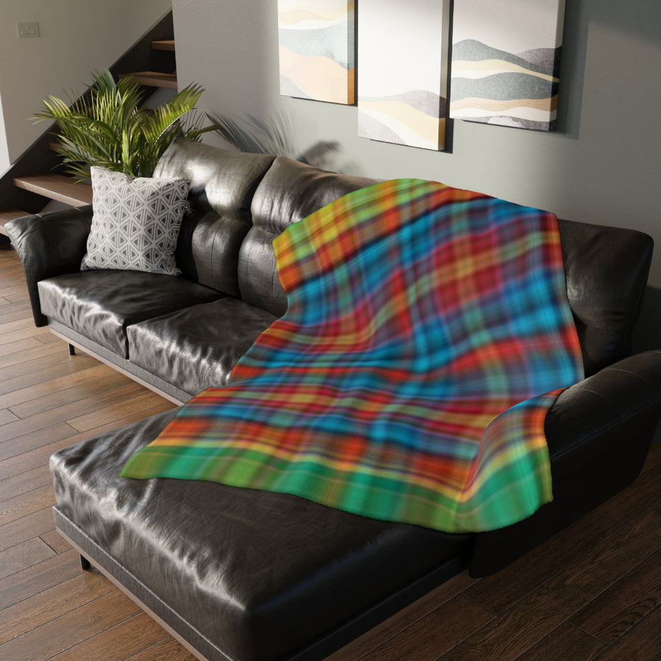 60CB  Colorful Plaid Blanket