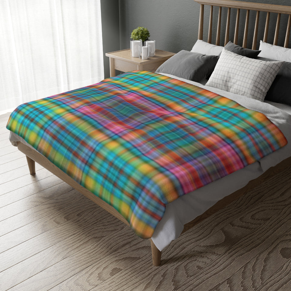 68CB  Colorful Plaid Blanket