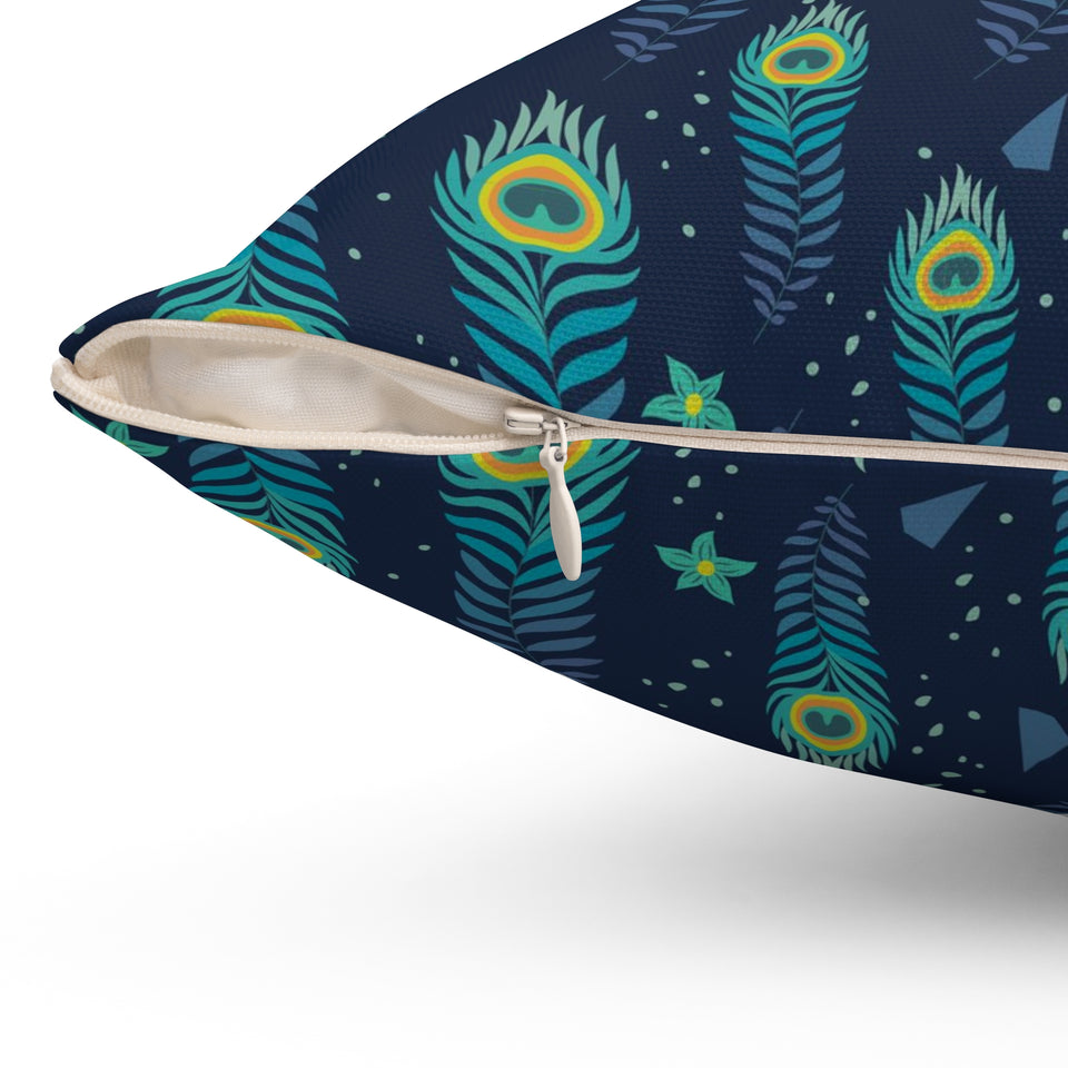 49PCF  Peacock Feather Pillow