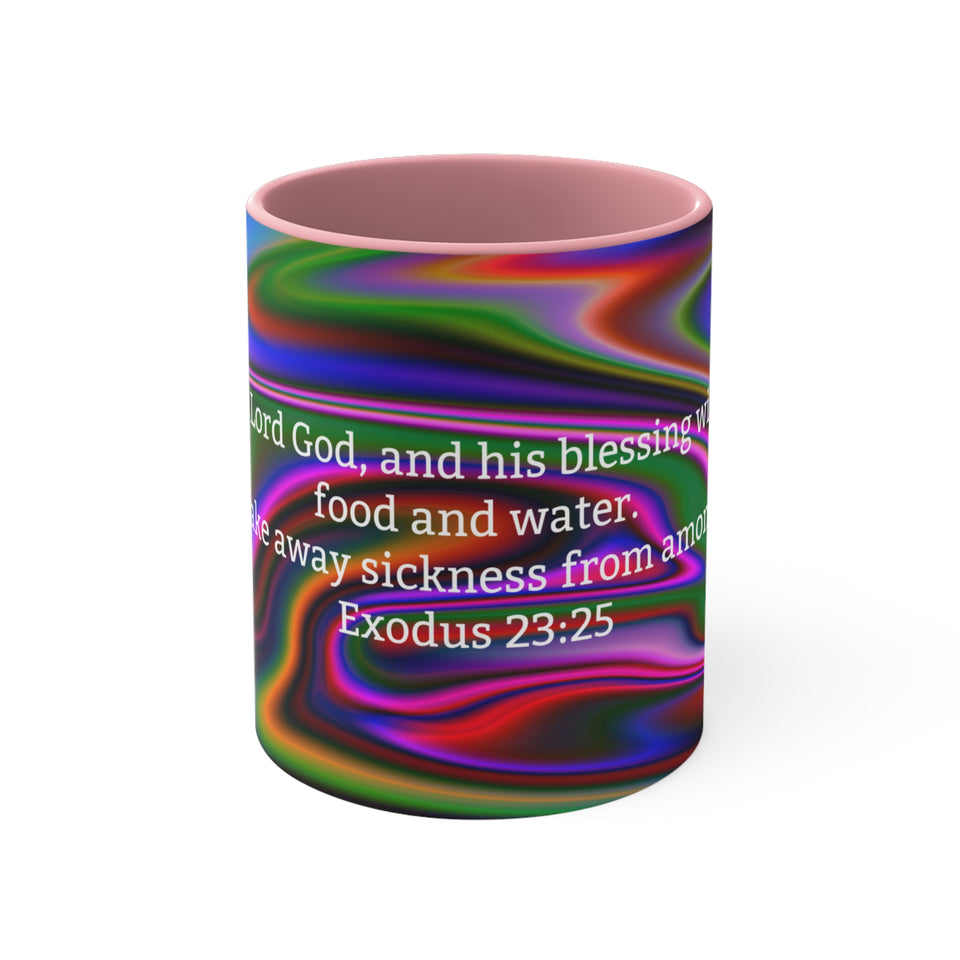 63CMSM  Colorful Marble Exodus 23:25 Mug