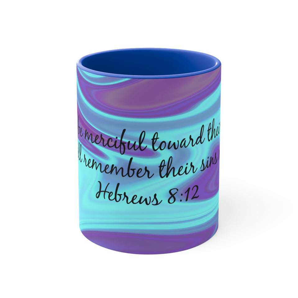 18CMSM  Colorful Marble Hebrews  8:12 Mug