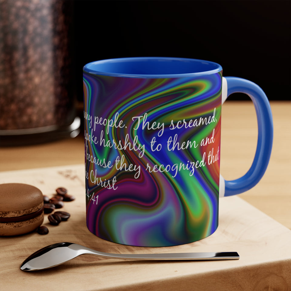 82CMSM  Colorful Marble Luke 4:41 Mug
