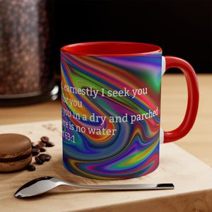 44CMSM  Colorful Marble Psalms 63:1  Mug