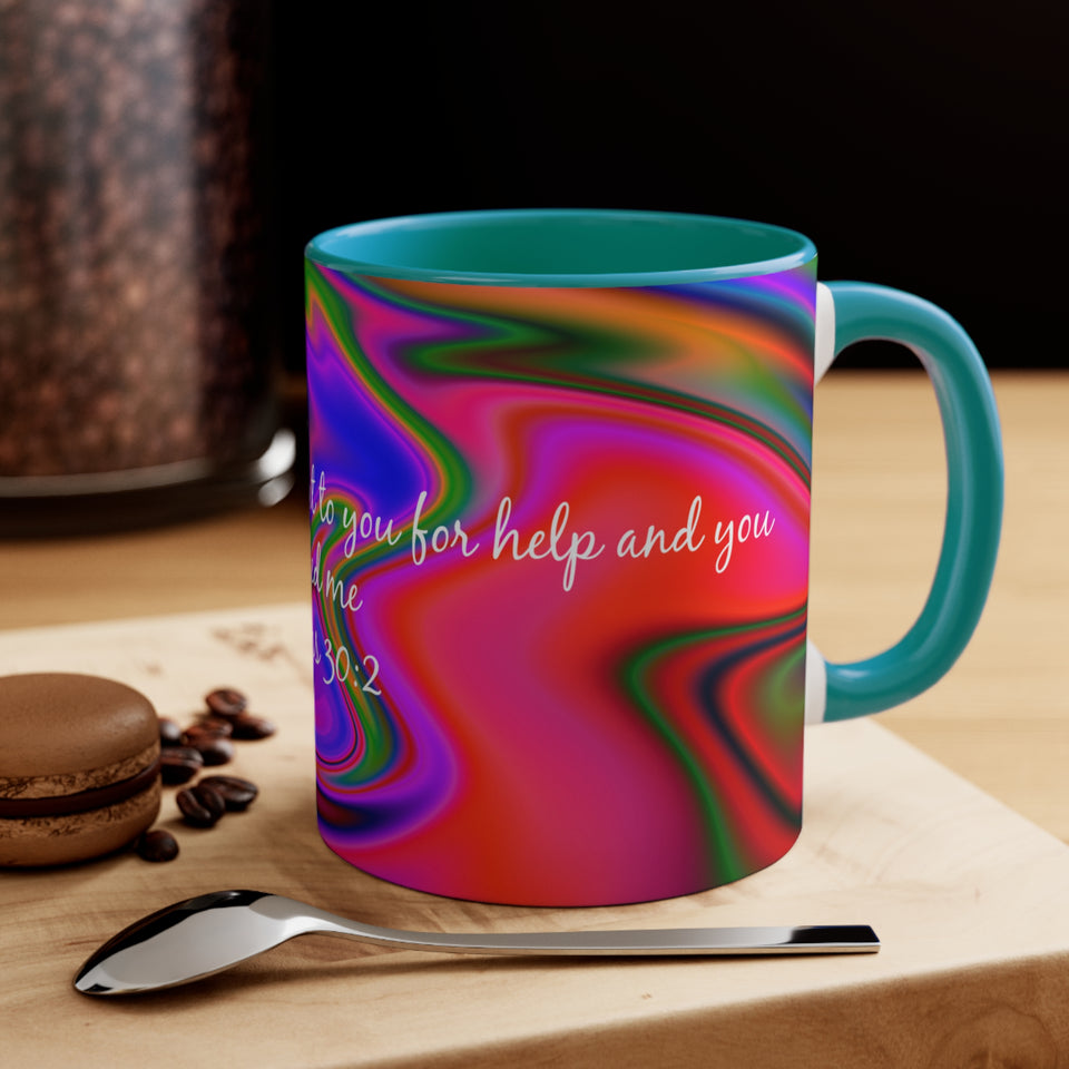 68CMSM  Colorful Marble Psalms 30:2 Mug