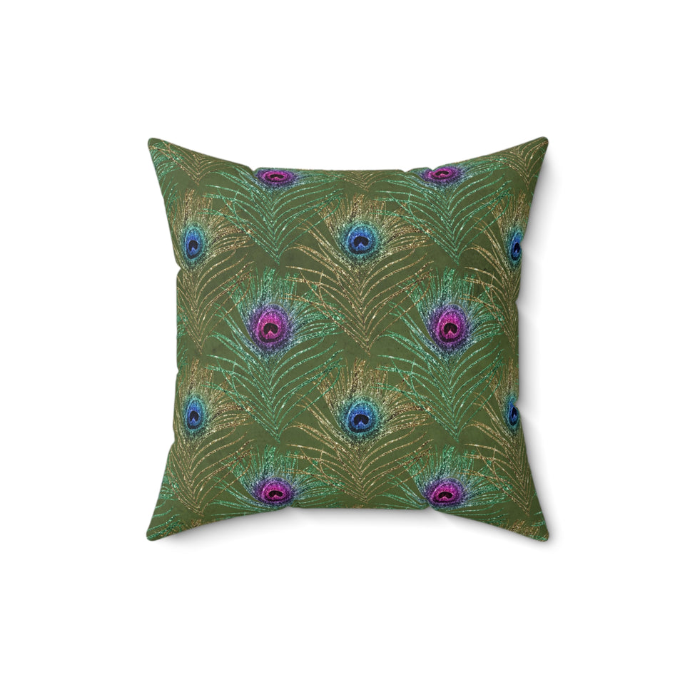 9PCF  Peacock Feather Pillow
