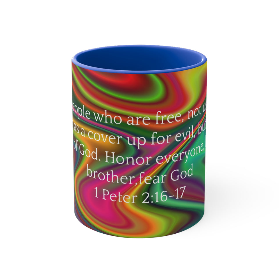 39CMSM  Colorful Marble 1 Peter 2:16-17 Mug