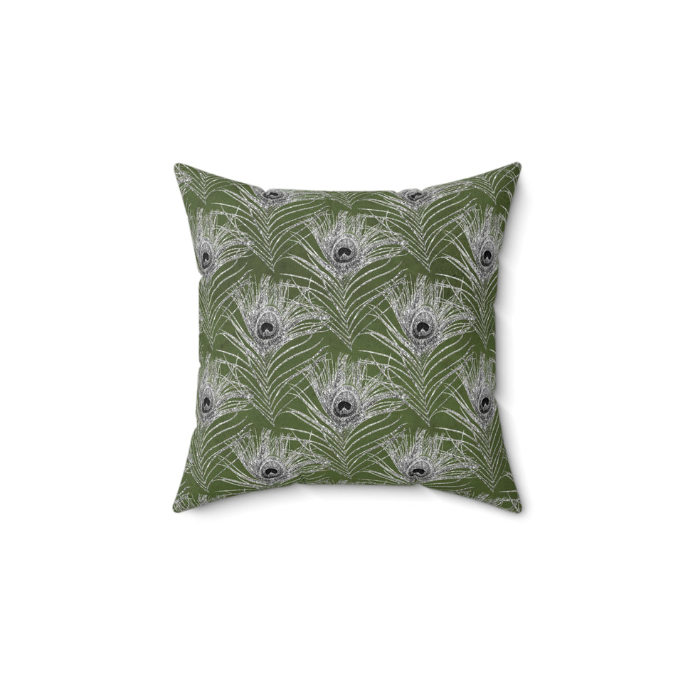 8PCF  Peacock Feather Pillow