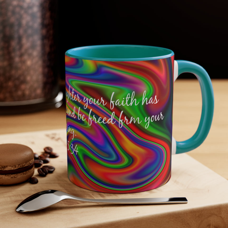 70CMSM  Colorful Marble Mark 5:34 Mug