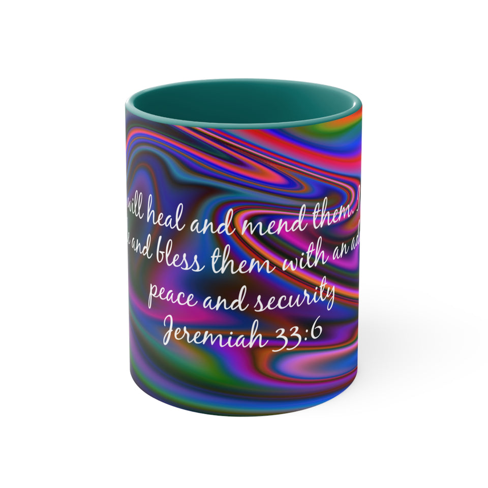 67CMSM  Colorful Marble Jeremiah 33:6 Mug