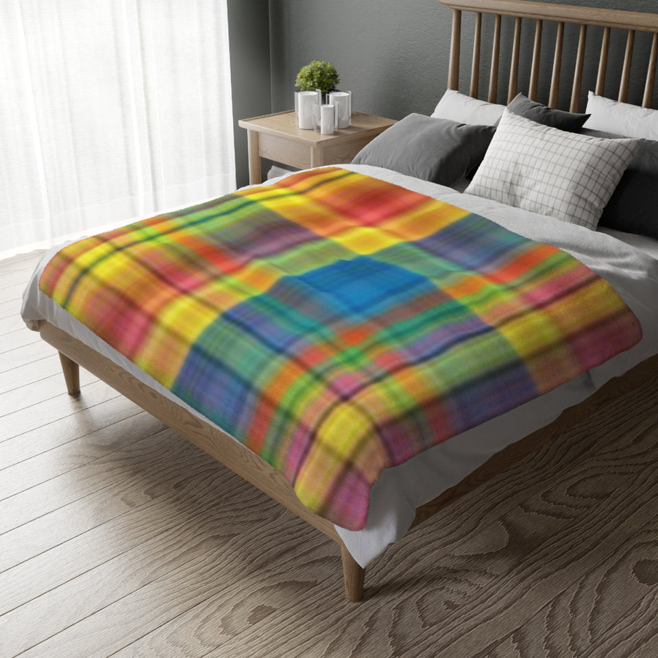 69CB  Colorful Plaid Blanket