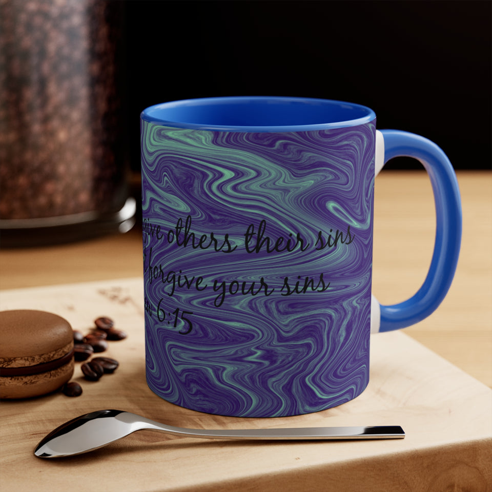 3CMSM  Colorful Marble Matthew 6:15 Mug