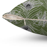 8PCF  Peacock Feather Pillow