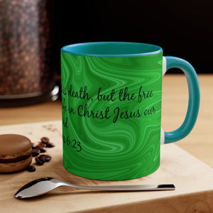 8CMSM  Colorful Marble Romans 6:23 Mug