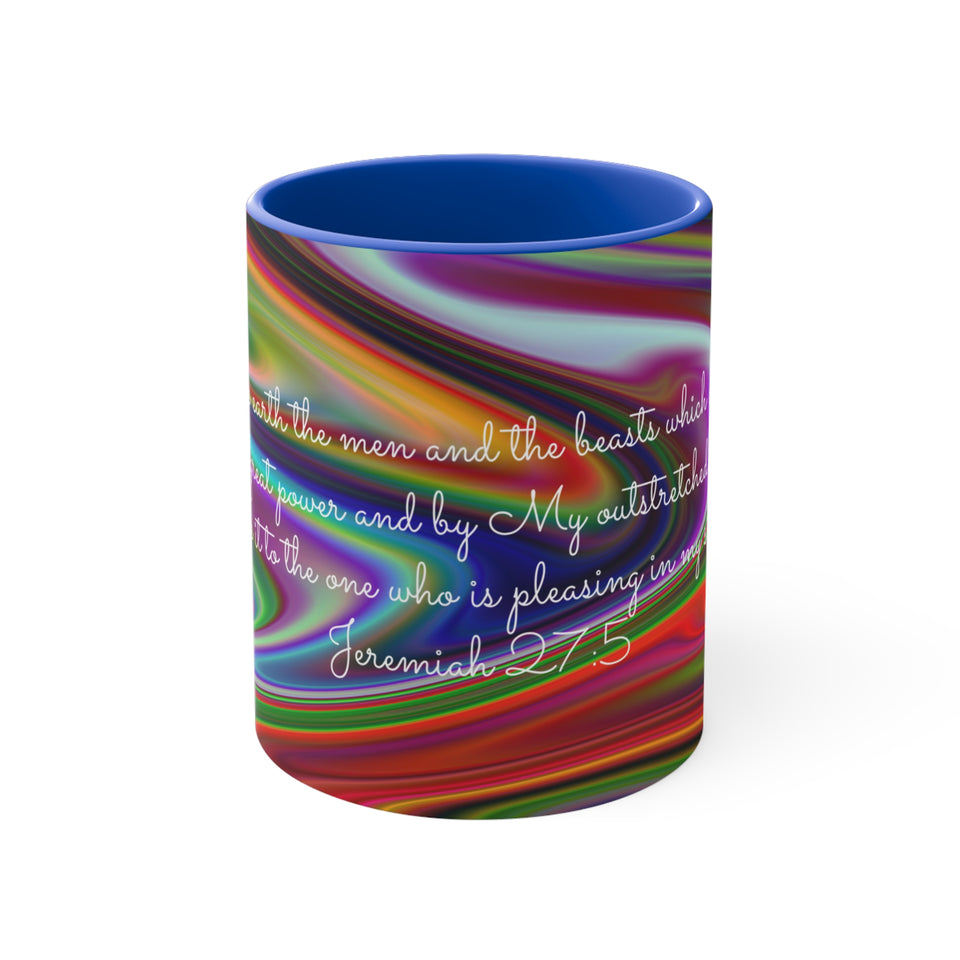 53CMSM  Colorful Marble Jeremiah 27:5  Mug