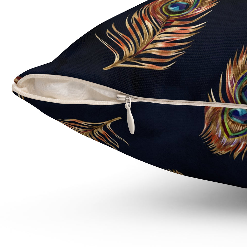 56PCF  Peacock Feather Pillow