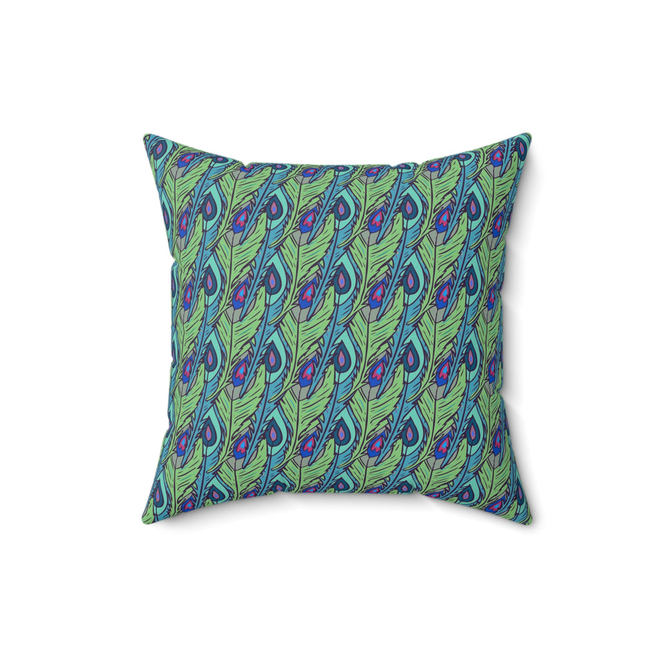 53PCF  Peacock Feather Pillow