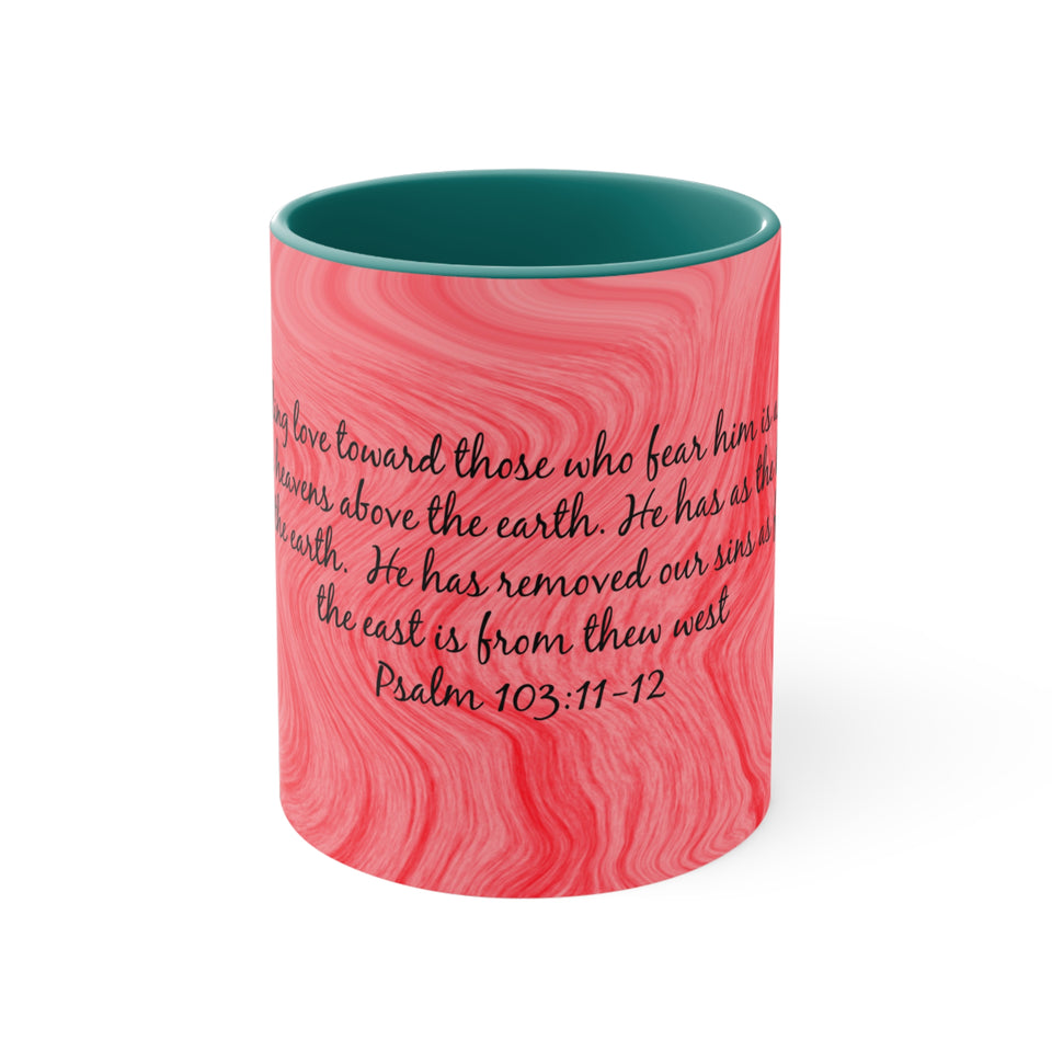 6CMSM  Colorful Marble Psalms 103:11-12  Mug