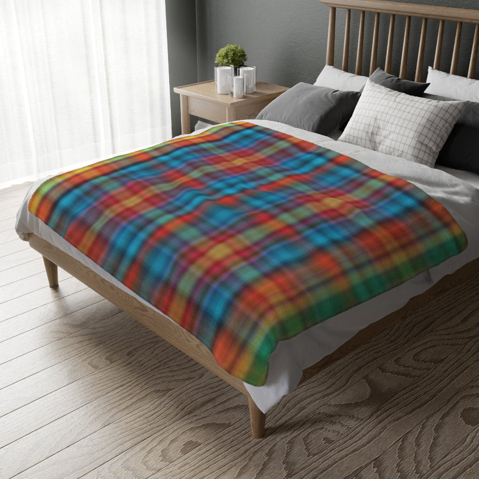 60CB  Colorful Plaid Blanket