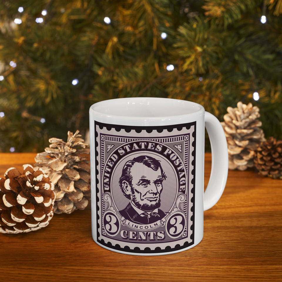 4ALSM  Abraham Lincoln US Stamp mug