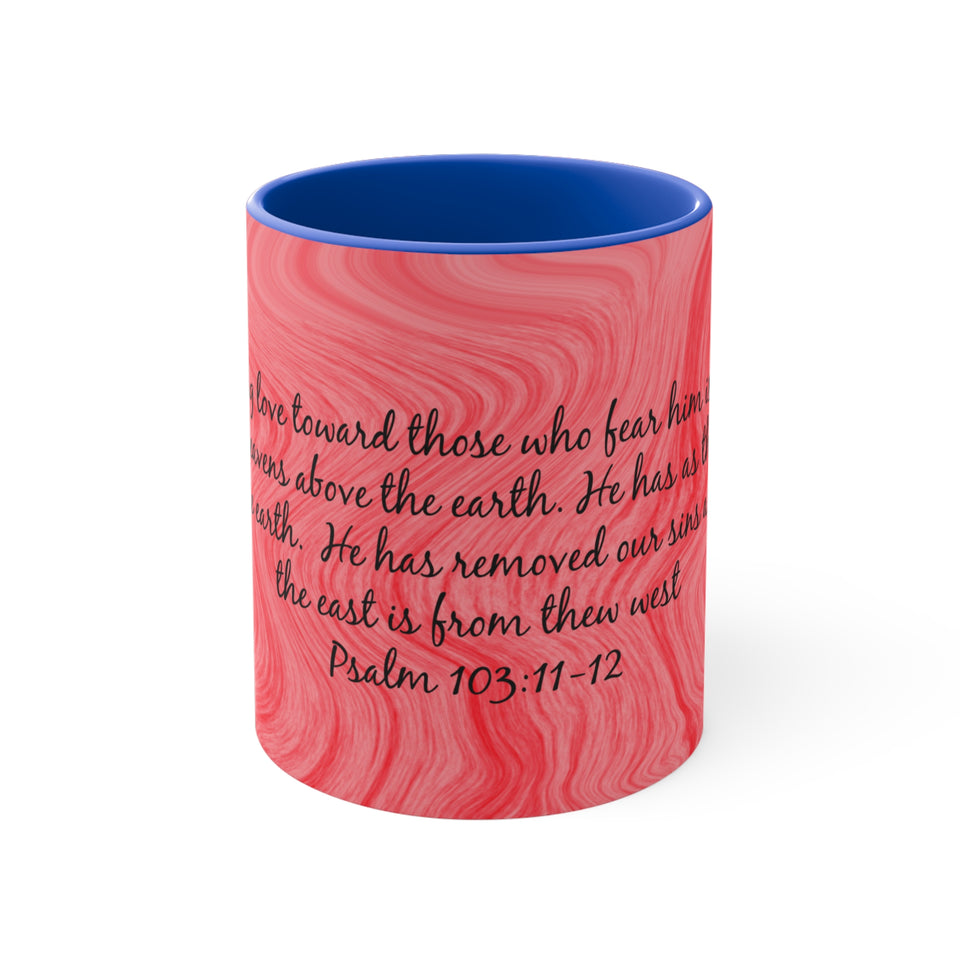6CMSM  Colorful Marble Psalms 103:11-12  Mug