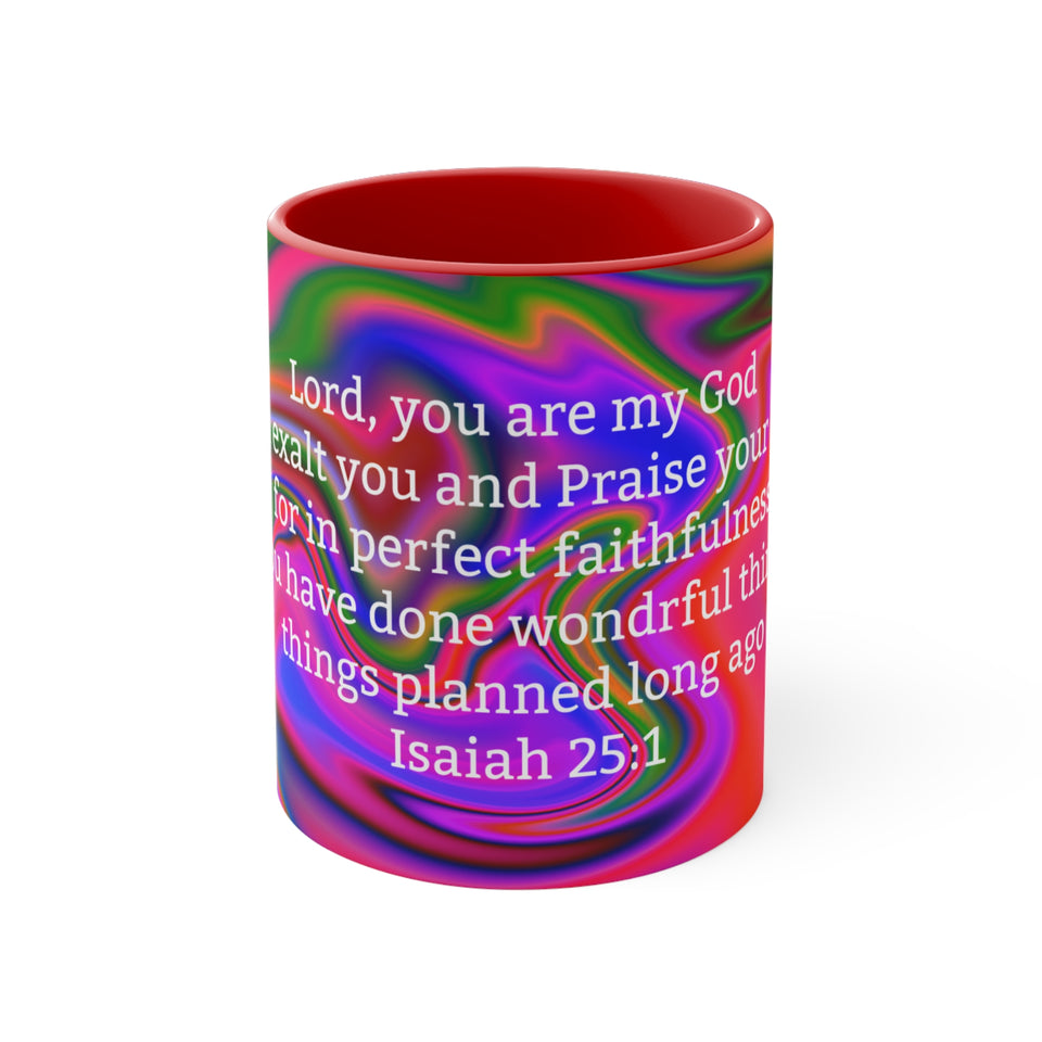 83CMSM  Colorful Marble Isaiah 25:1 Mug