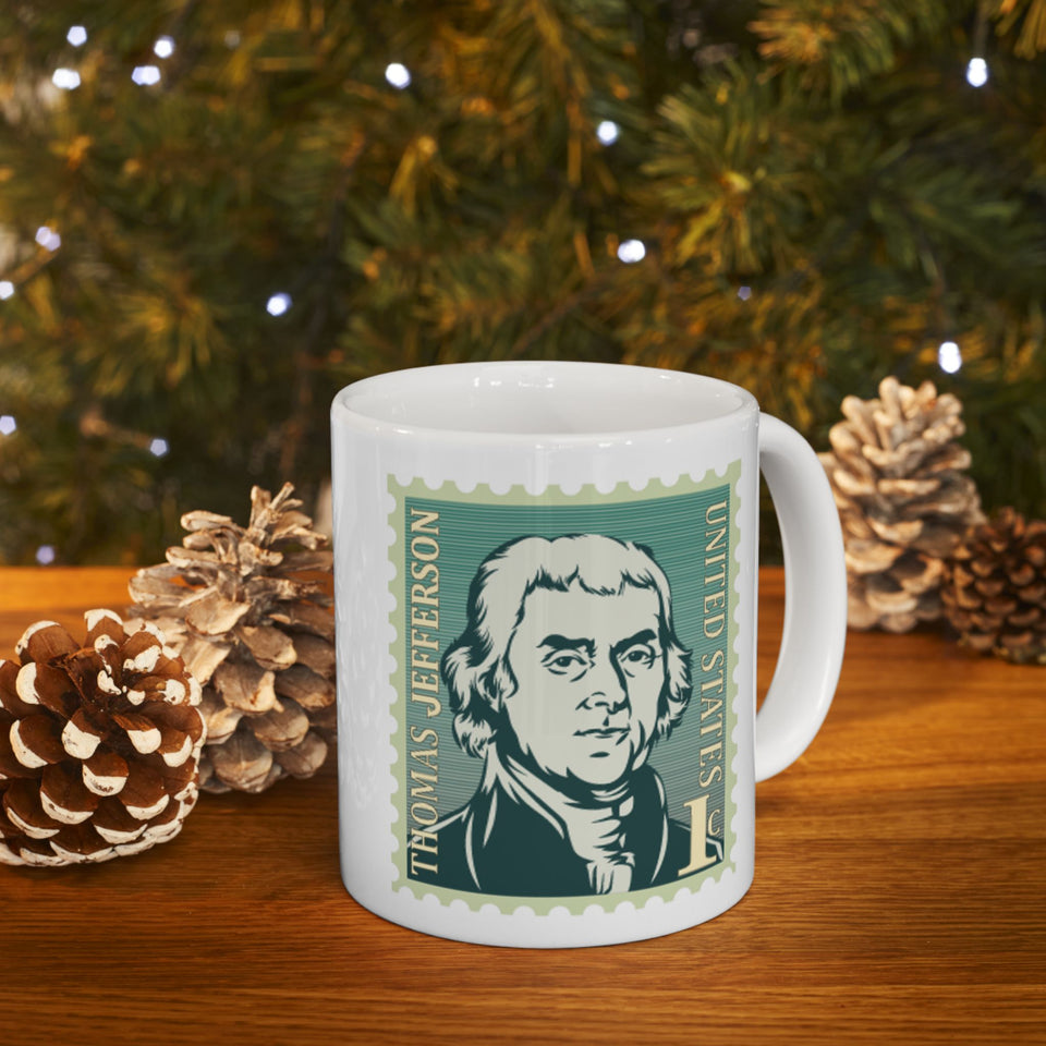 1TJSM Thomas Jefferson US Stamp mug