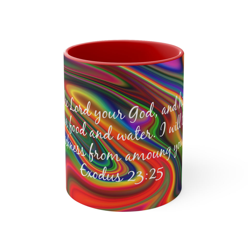 69CMSM  Colorful Marble Exodus 23:25 Mug