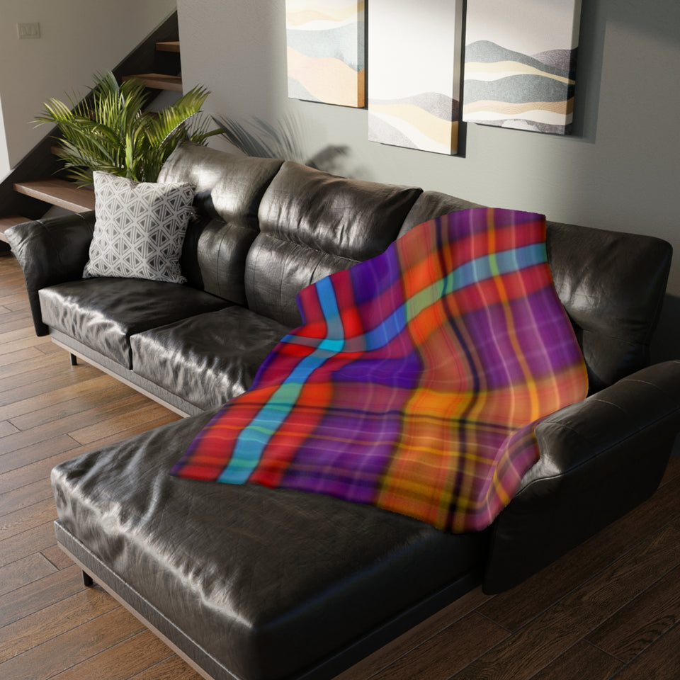 37CB  Colorful Plaid Blanket