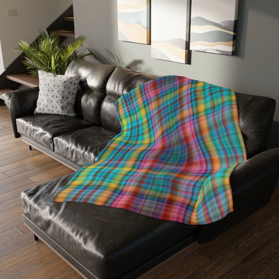 68CB  Colorful Plaid Blanket