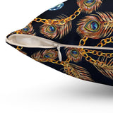 41PCF  Peacock Feather Pillow