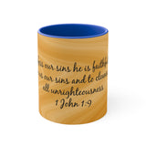 4CMSM   Colorful Marble 1 John 1:9  Mug