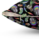 46PCF  Peacock Feather Pillow