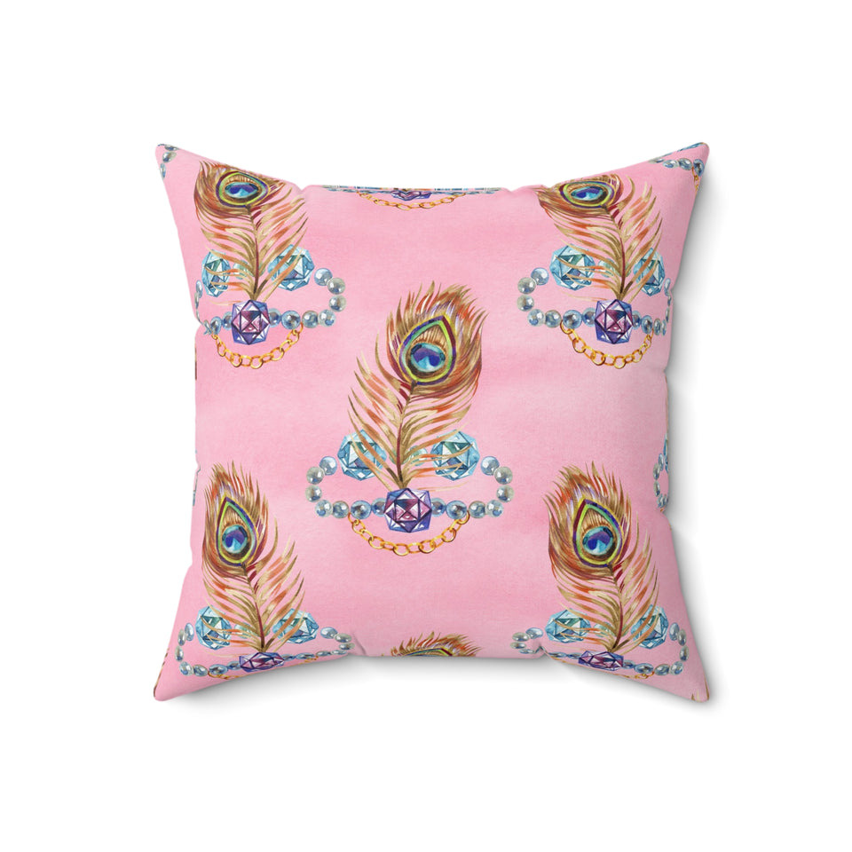 47PCF  Peacock Feather Pillow