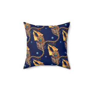 61PCF  Peacock Feather Pillow