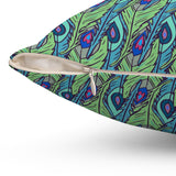 53PCF  Peacock Feather Pillow