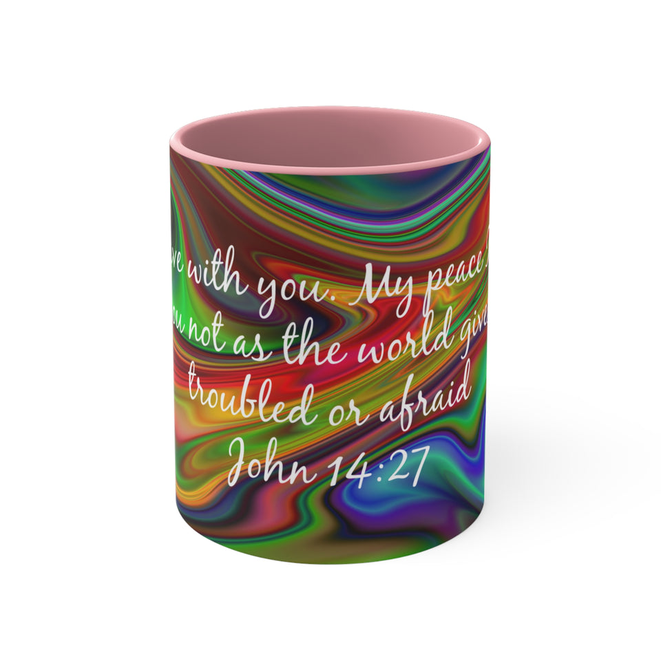 80CMSM  Colorful Marble John 14:27  Mug