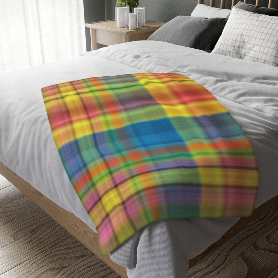 69CB  Colorful Plaid Blanket