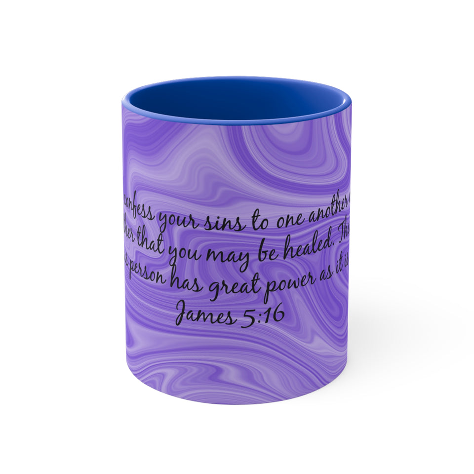 12CMSM  Colorful Marble James 5:16 Mug