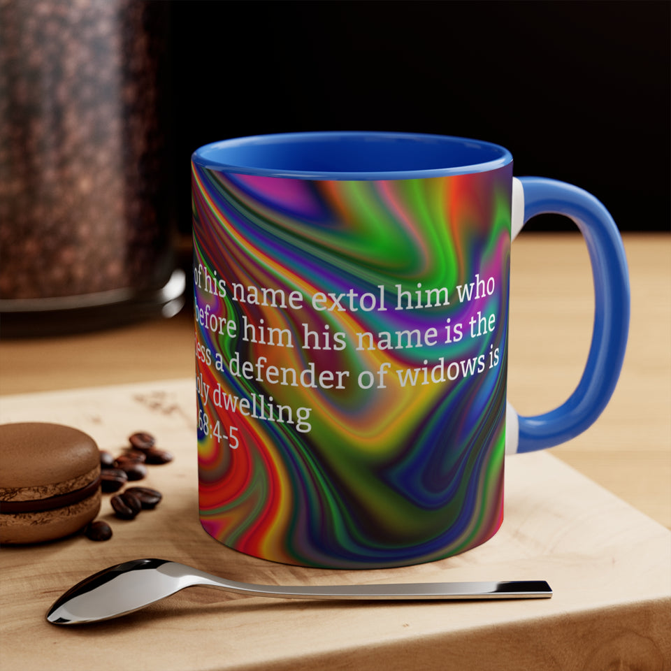 42CMSM Colorful Marble Psalms 68:4-5  Mug