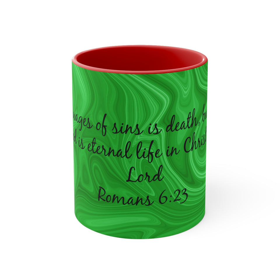 8CMSM  Colorful Marble Romans 6:23 Mug